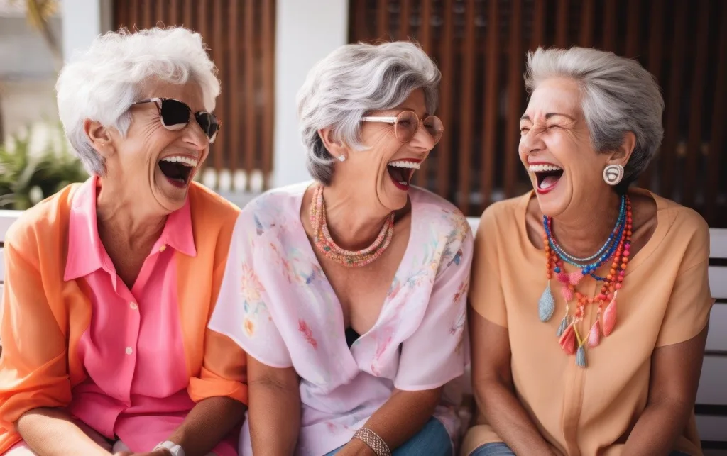 gruppo di anziane signore che ride. hanno forse sottoscritto dei fondi pensione chiusi?